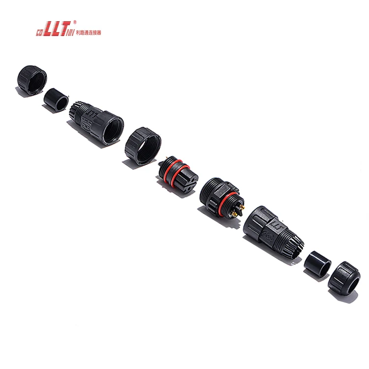 llt 2 pin wire  M25 Electric assembly Male Female Led Nylon watertight connector
