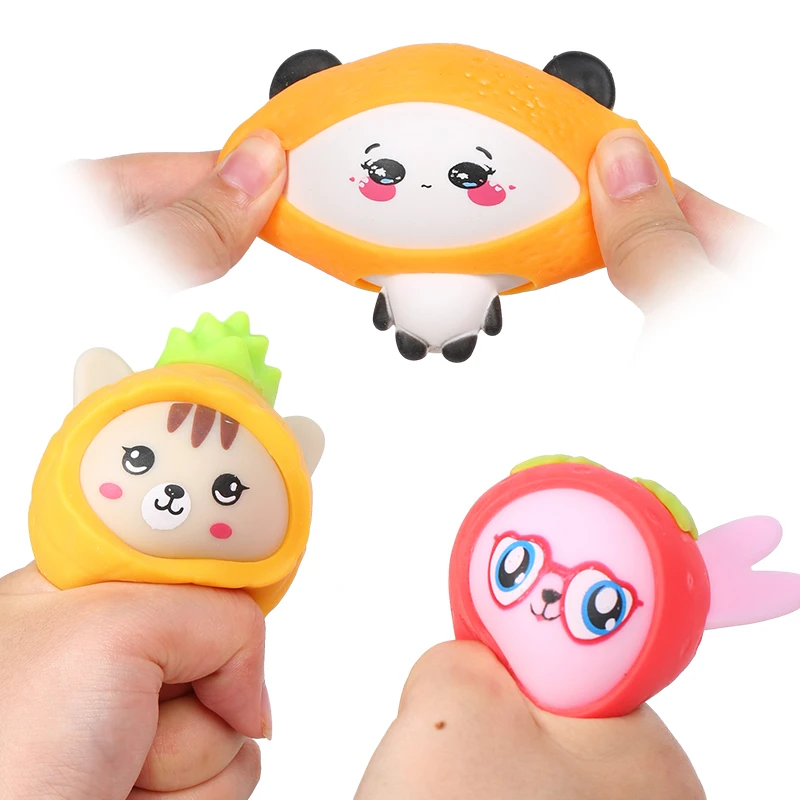 Labubu clothing  OEM magic animals and fruit dress up Squeeze toys slime filled DIY squishy novelty toys  For Kids