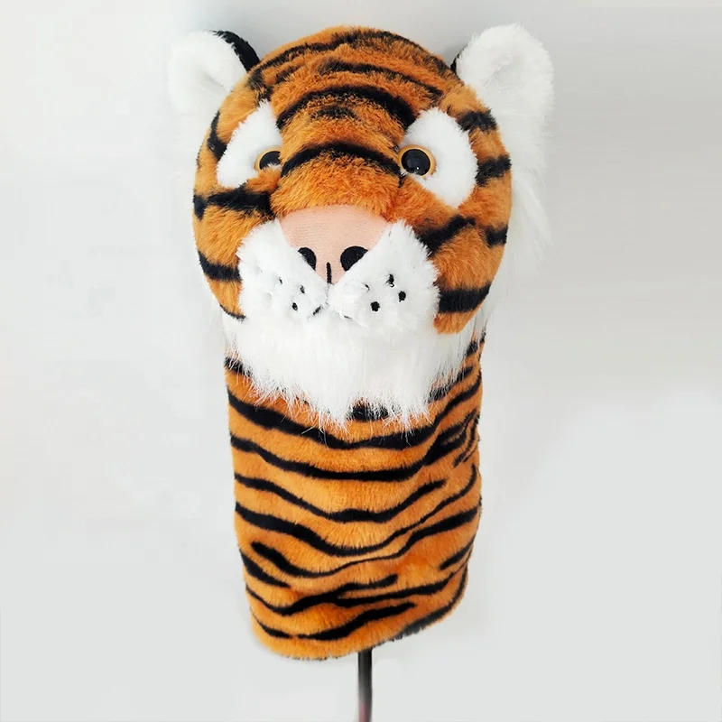 Life-like soft novelty golf club covers Fits fairway woods hybrids and putter Golf Driver Tiger Animal Golf Driver Head covers