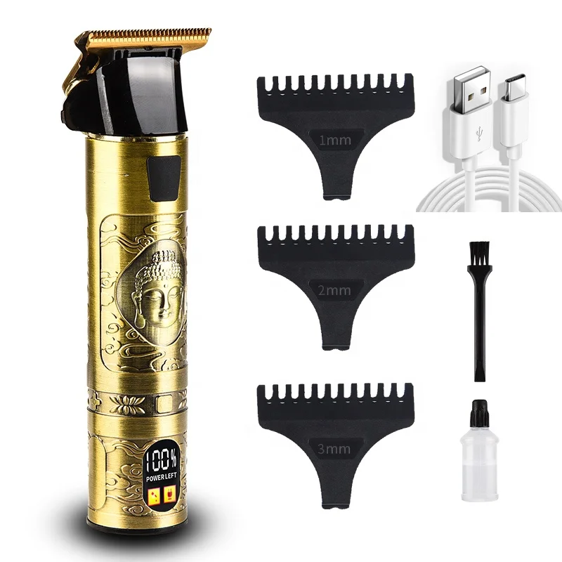 New hot hair clipper selling high quality LCD power supply display electric cordless barber professional barber pusher