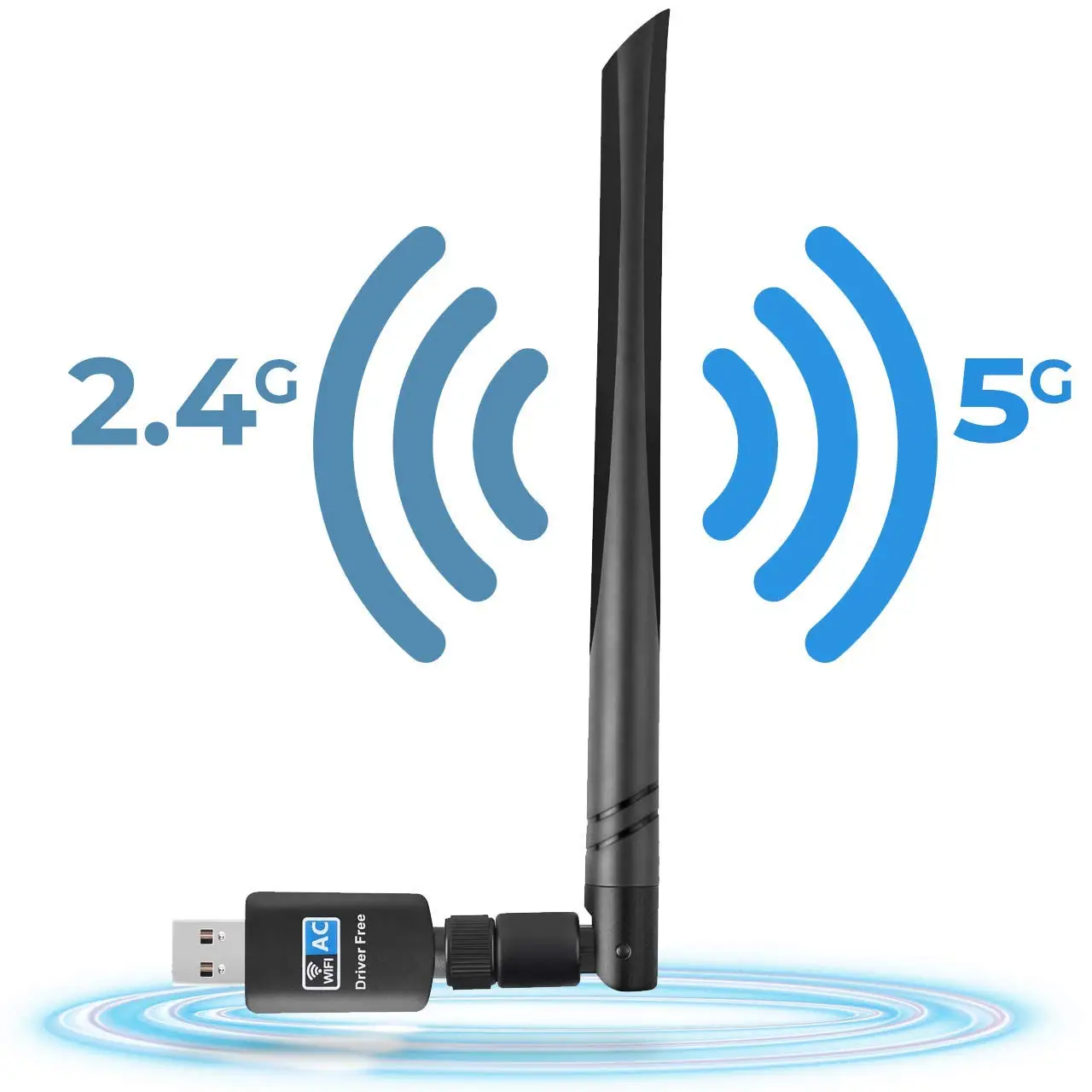 600Mbps Driver Free USB Wifi Antenna Adapter  Mini PC Wifi Receiver Dual Band 2.4G/5G Wi-Fi Dongle Network LAN Card