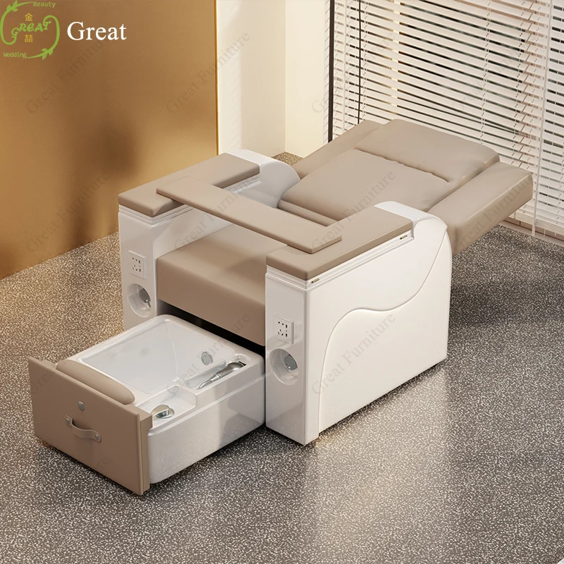 High end modern salon equipment foot manicure spa chair electric massage 180 degree recline pedicure chair