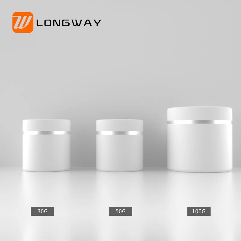 30g 50g 100g PP plastic white matte double wall cream lip scrub jar for cosmetic body butter container
