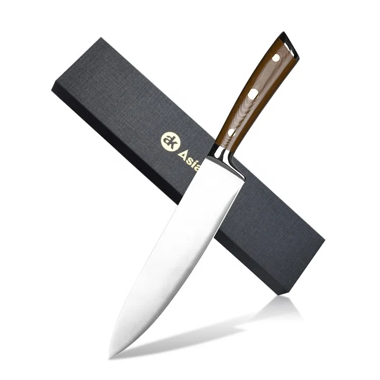 Ergonomic G10 Handle 8 inch High Carbon Stainless Steel Sharp Blank Kitchen Chef Knife