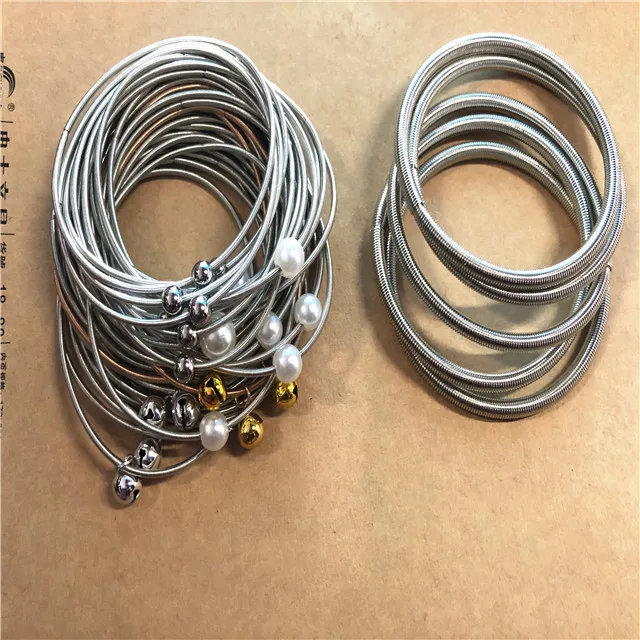 
4MM Large Guitar Strings Platinum Plated Spring Bracelet 