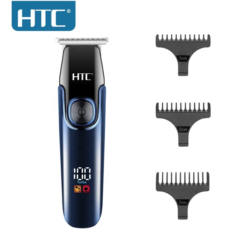 HTC AT-588 professional Black diamond concept barber hair clipper high speed men hair trimmer