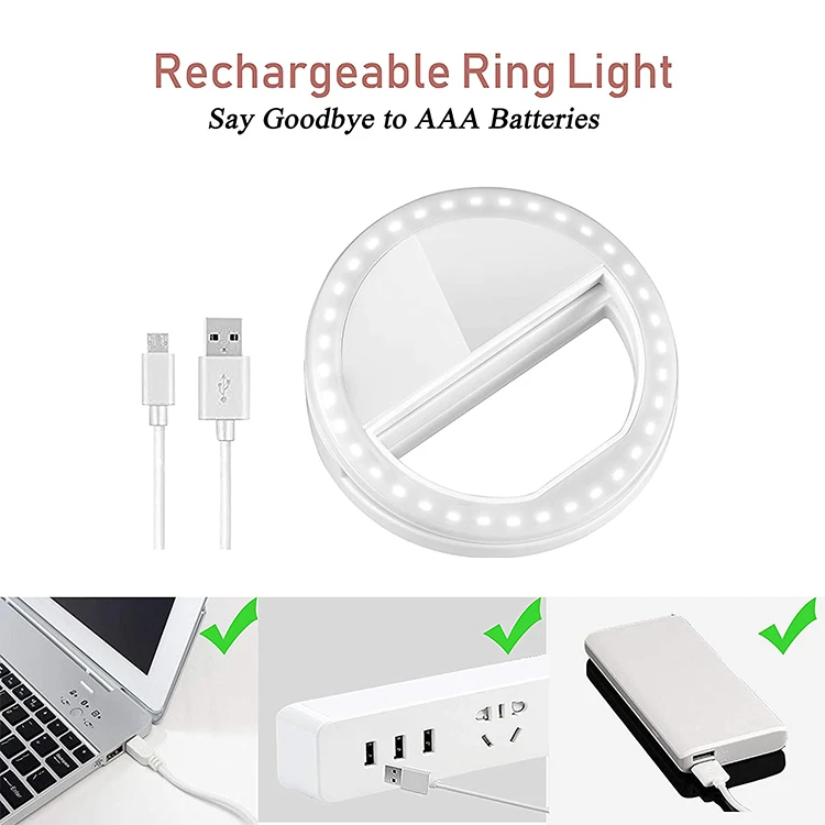 Wholesale Small Live Streaming Fill Lamp Makeup Mini USB Rgb Phone Selfie Led Ring Light