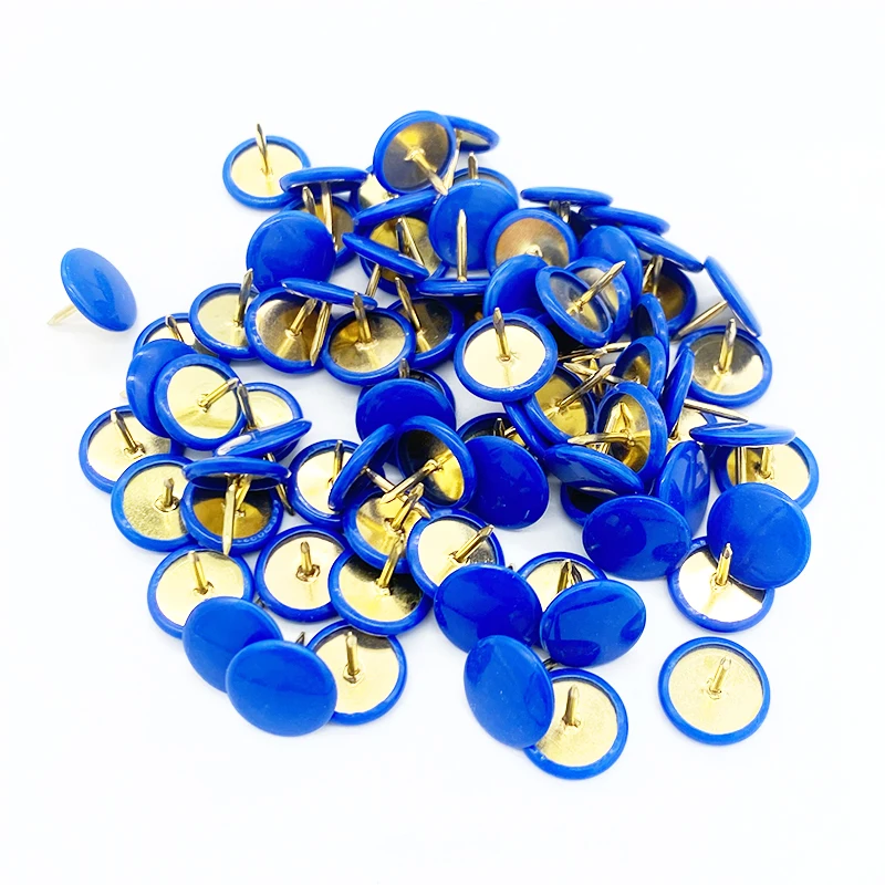 100 упаковка многофункциональная плоская головка синего золота с пластиковым покрытием