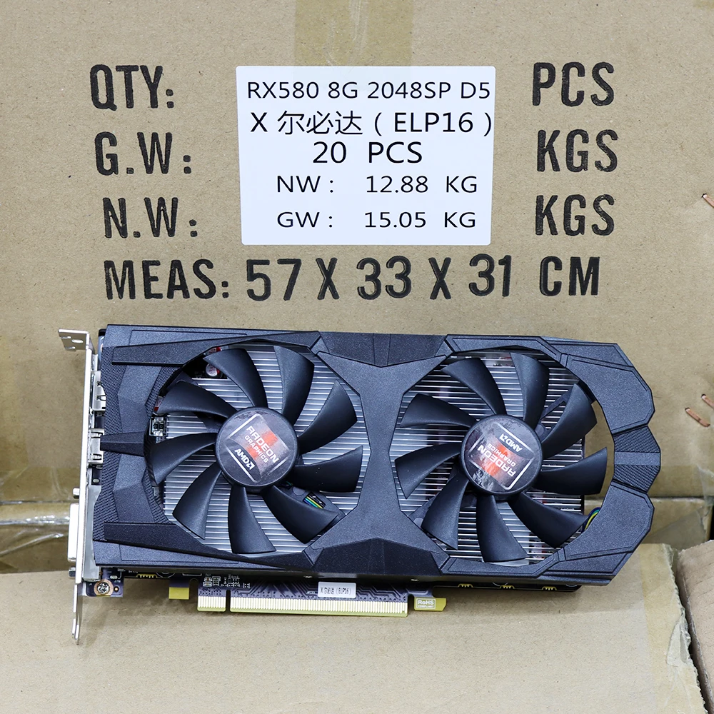  Совершенно новая эргономичная графическая карта Radeon RX580-8GB 2048sp 256b самая дешевая для майнинга игровая Графическая Майнер готов к