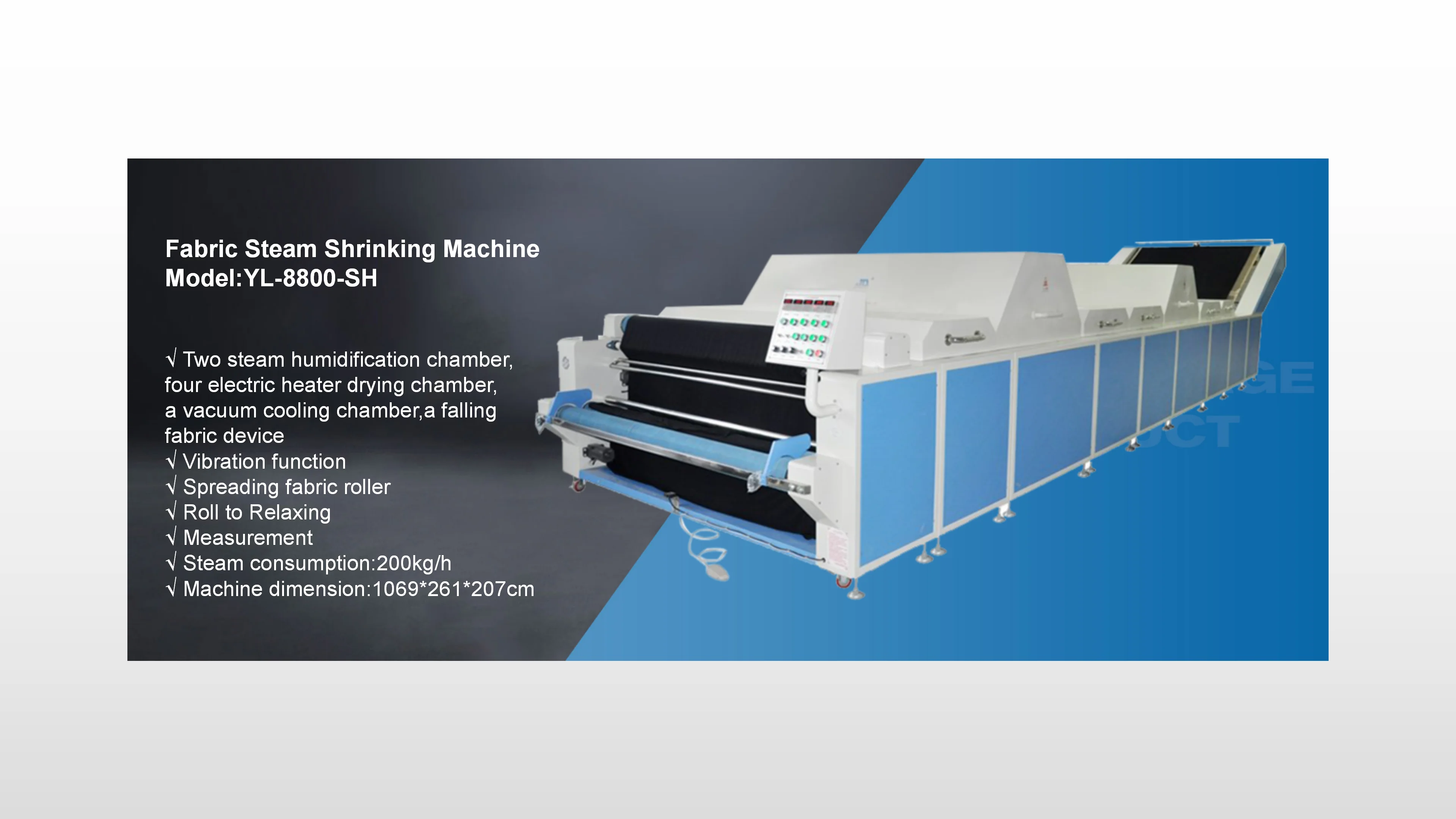 Heat Steam Apparel Machine Fabric Shrinking Machine Measurement Fabric Relaxing Machine With Cold Air Device