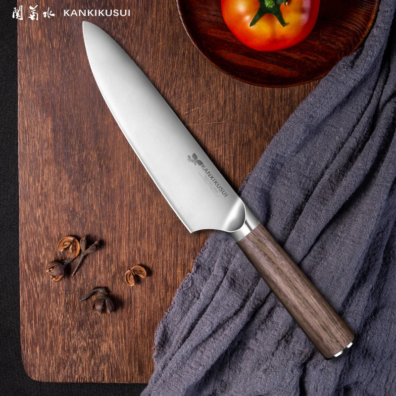 OEM&ODM Kitchen Knives 8 Inch Meat Cutting Knives Walnut Handle Stainless Steel Durable Sharp Cooking Chef Knife