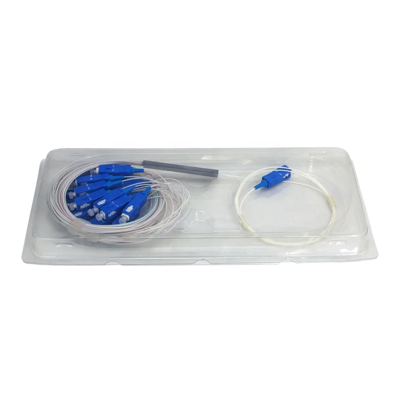 
OEM factory 1x2 1x4 1x8 1x16 1X32 1X64 plc splitter 900um steel tube type fiber optic fbt copuler splitter 