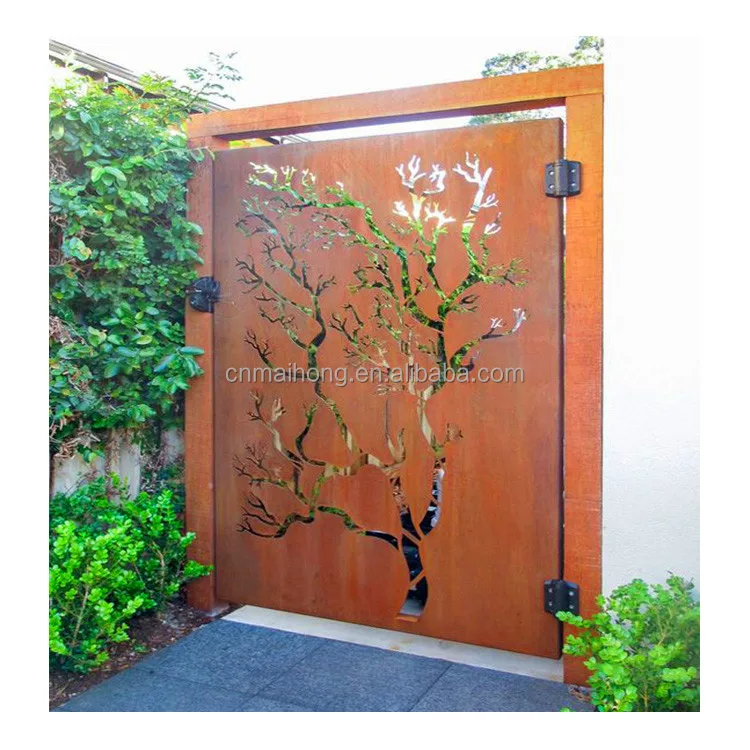 Backyard Corten Steel Decorative Metal Garden Fence&Gate&Screen Art