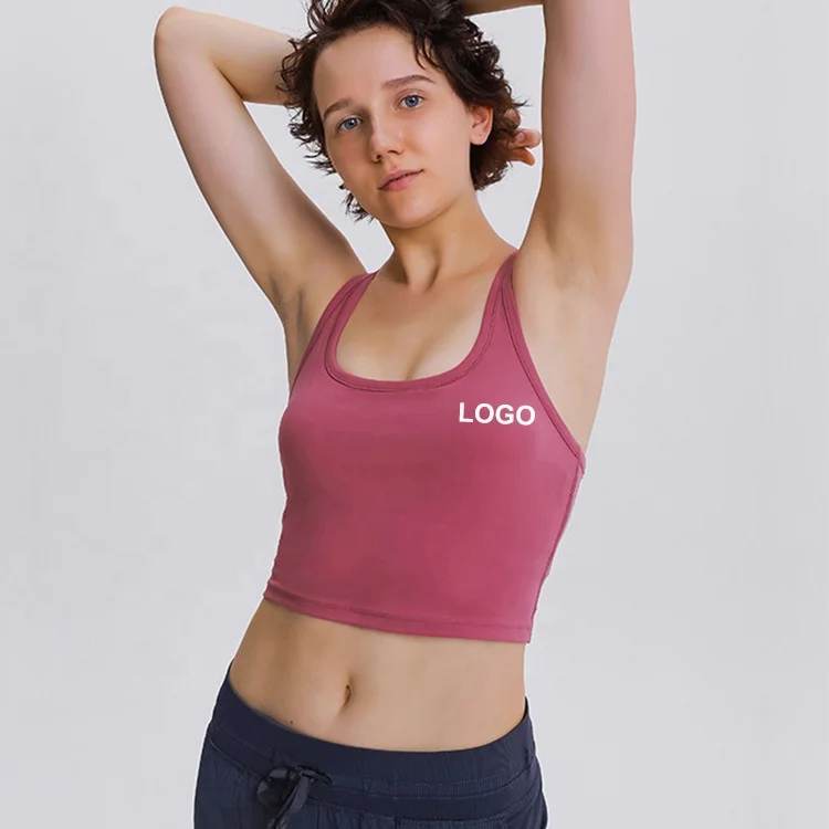 Stock 15 colors solid color yoga running vest women gym workout shockproof sports bra