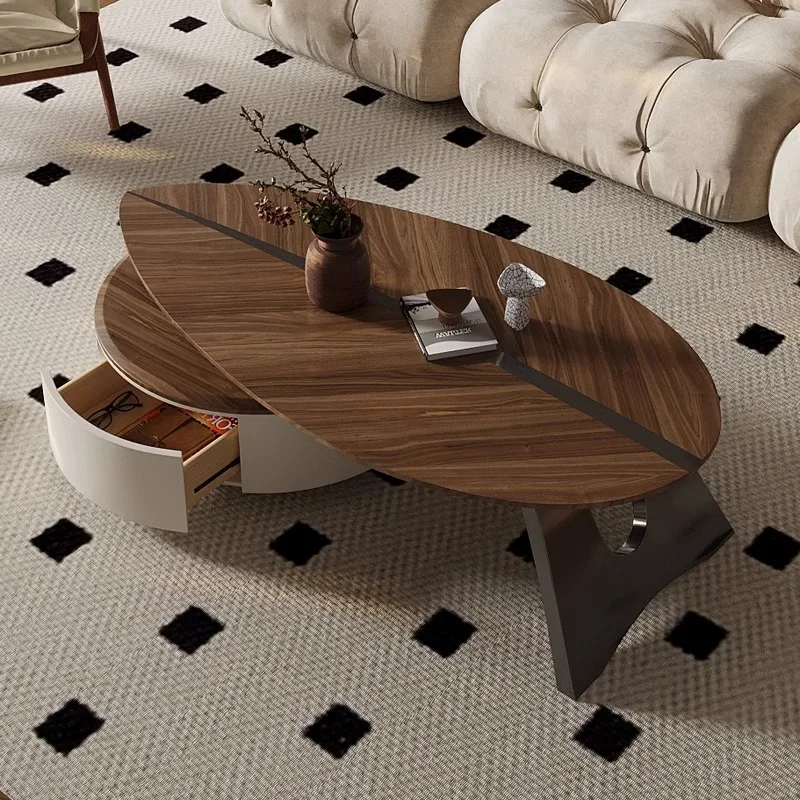 PurelyFeel Japanese Solid Wood Tea Table Living Room Home Wabi-Sabi Wind Creative Small House 2024 Designer Design New