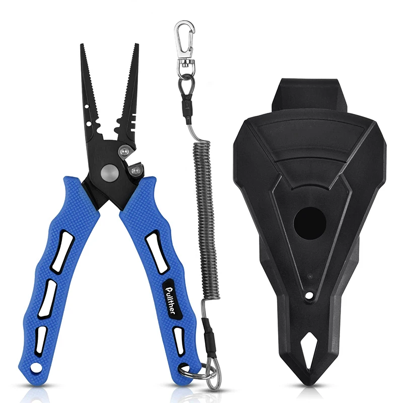 7-inch fishing forces scissors, 402 stainless steel fishing splits for saltwater, tungsten carbide split ring pliers
