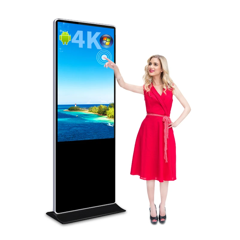 OEM Customized 43 50 65 55 inch Indoor Totem Touch Screen Vertical Digital Signage Lcd Floor Standing Advertising Display
