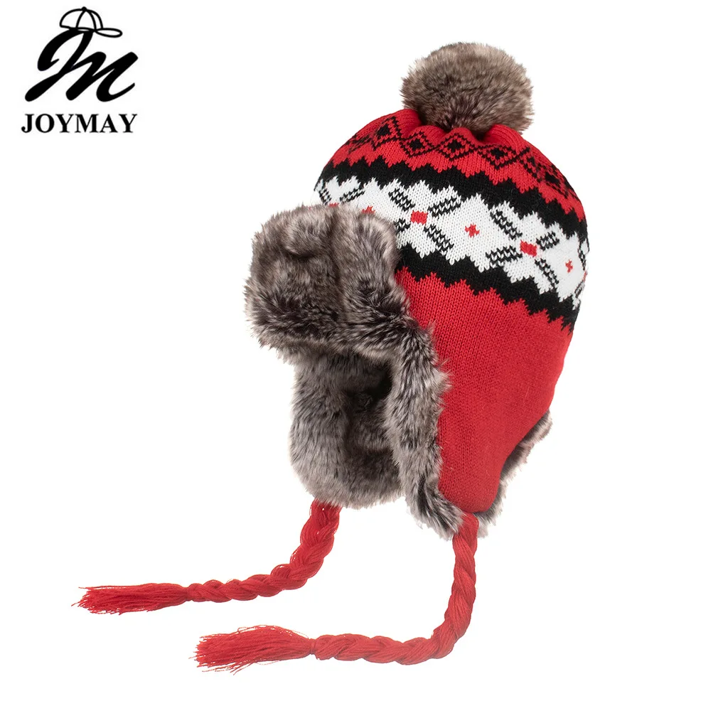 Wholesale Winter Ski Snow Hats Dual Layered Fleece Lined Trapper Knit Ear Flap Hat