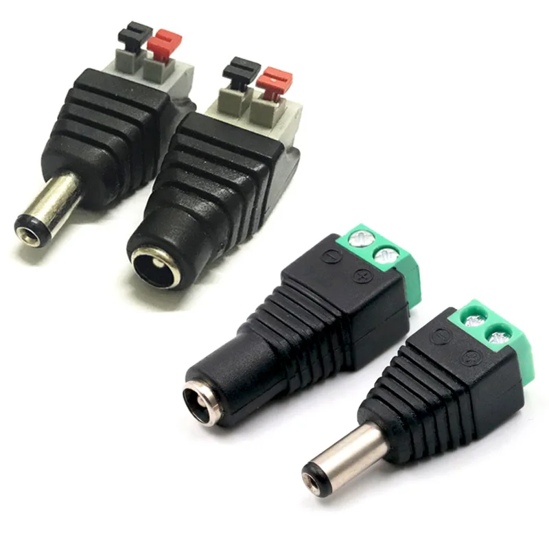 DC Power Connector Plug Male and Female DC Connector 5.5mm x 2.1mm Power Jack Plug Adapter Socket for Led Strip