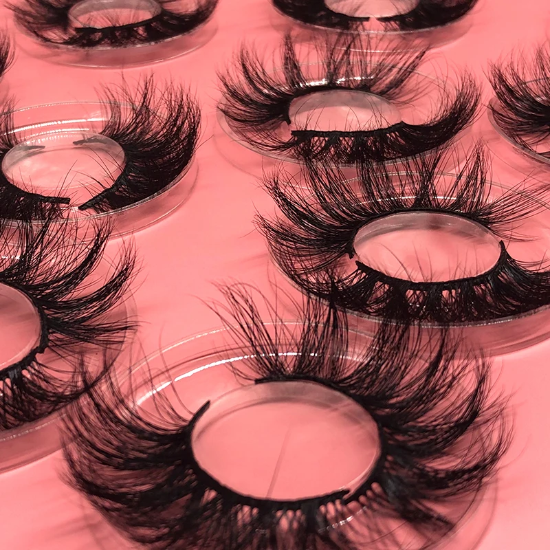 5d wholesale vendor bulk 100% mink eyelashes 25mm 30mm 3d 8d fluffy 20 pairs book mink fur eyelash vendor big eyelash box