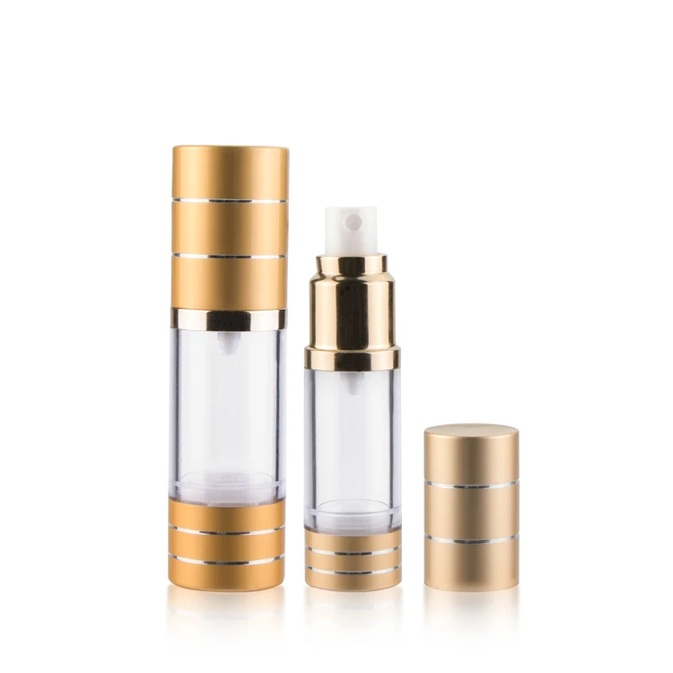 15 ml 30 ml 50 ml vacuum cylinder cosmetic serum packaging makeup plastic airless spray lotion pump bottles with lids