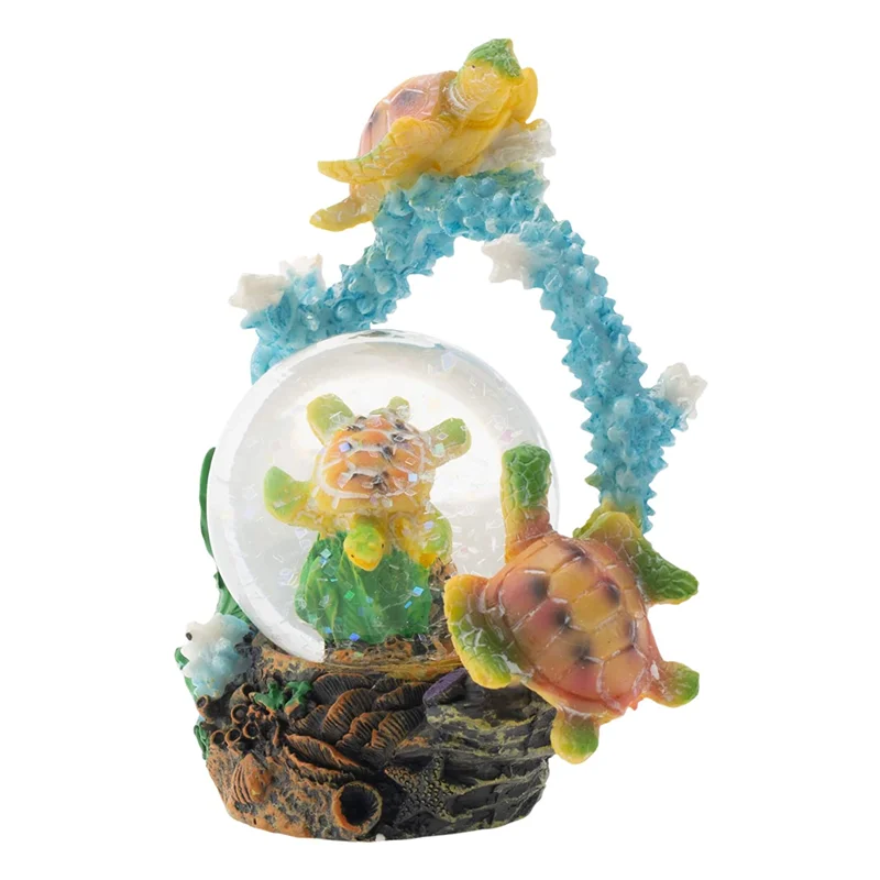 Ocean Life Beach Themed Gift Decor Figurine Snowglobe Handmade Crystal Water Ball Turtle Snow Globes
