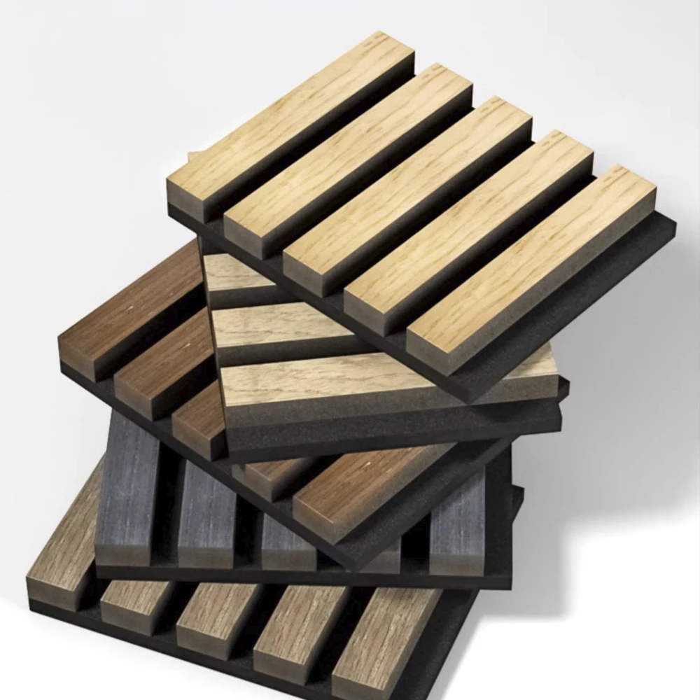 High Quality Soundproof Wall Panels Mdf  Wood Slatted Wall Acoustic Panels For Interior Decoration Wall And Ceiling