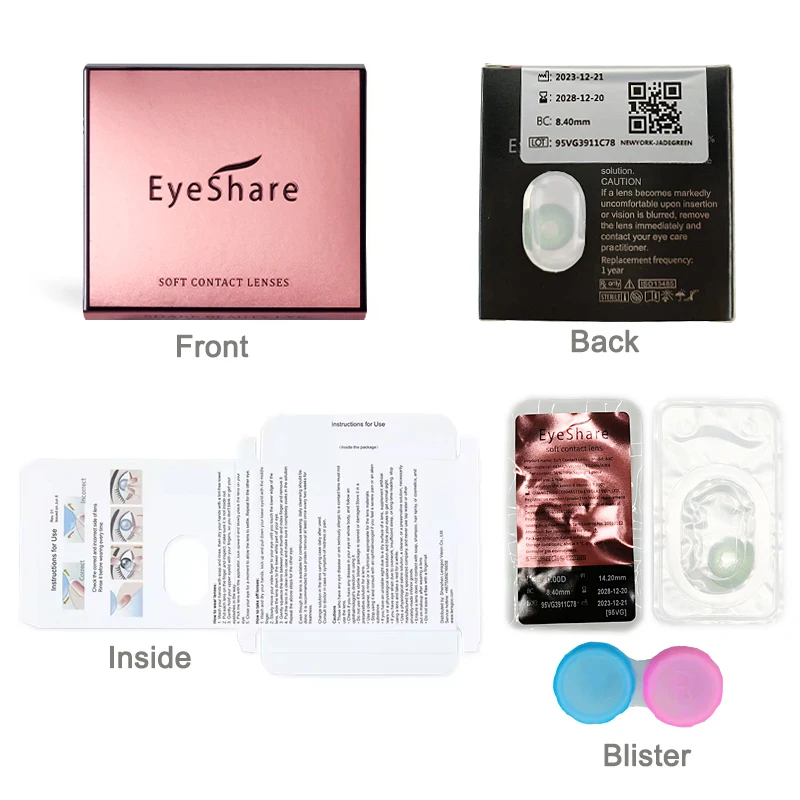 Eyeshare Free Design Custom Eye Lens Packing Box Colored Contact Lenses Wholesale Personal Brand Lentes De Contacto Paper Box