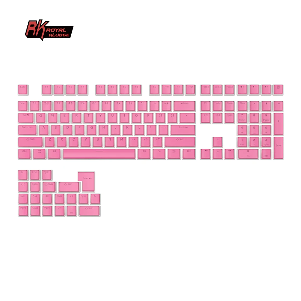 Overseas warehouse Royal Kludge mechanical keyboard keycaps oem dye custom keycaps thicken pbt blank doubleshot pudding keycaps