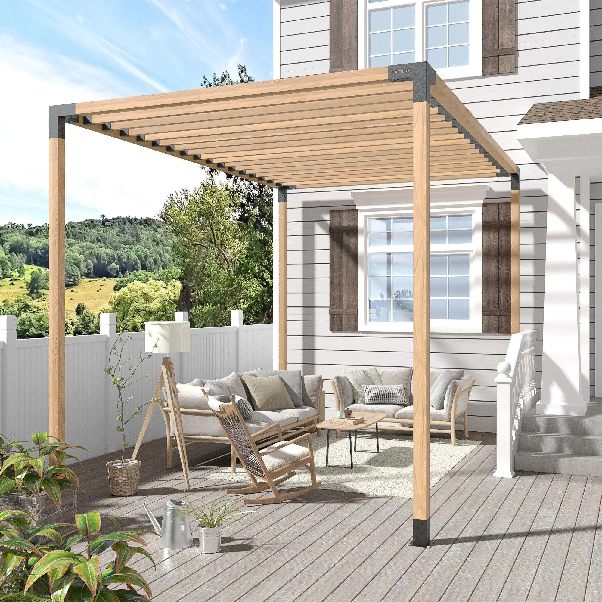 Custom Heavy Duty Metal Wood DIY Pergola Bracket Wooden Pergola Brackets Base Kit Gazebo Hardware Kits