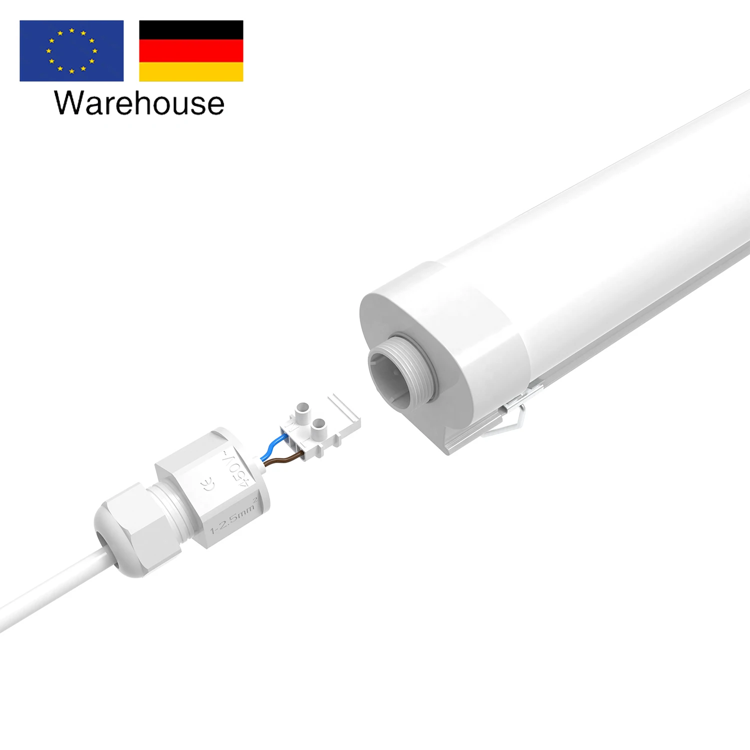 Stock In Germany waterproof lighting fixture 18w 30w 40w IP65 140lm/w led triproof Light