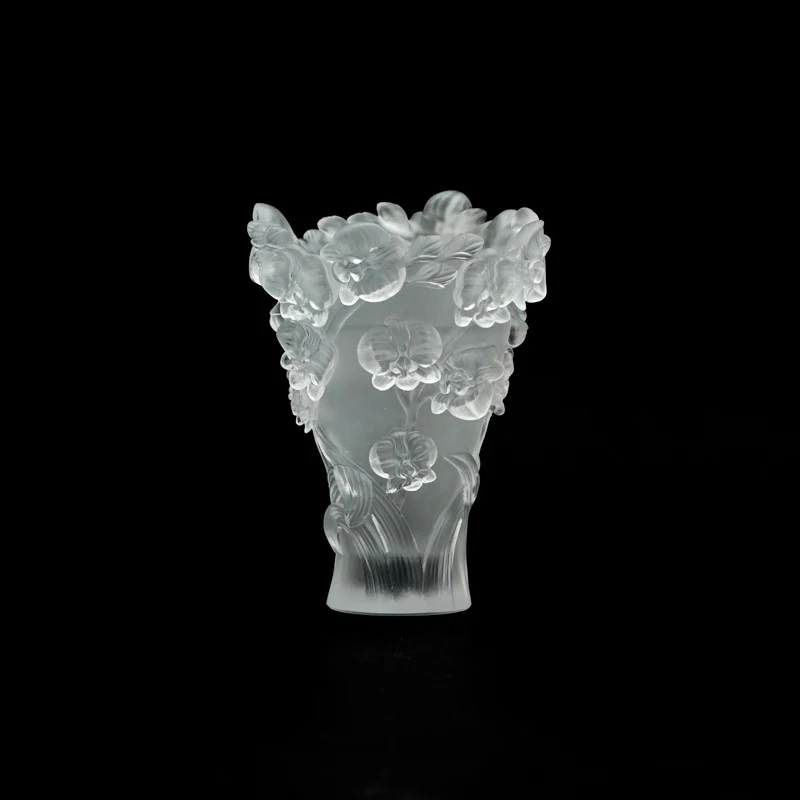 Household Decor White Glazed Glass Liuli Moth Orchid Incense Burner