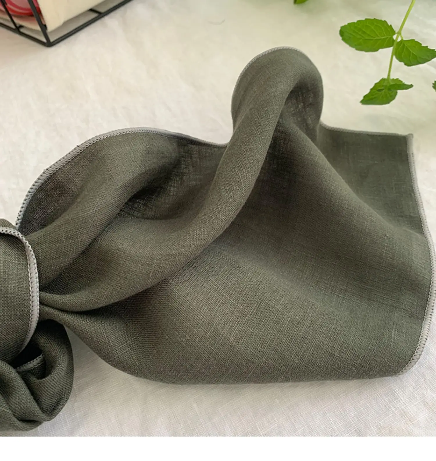 2022 Pure Color Linen Napkins Washed Linen Napkins Multi-Color Can Be Customization