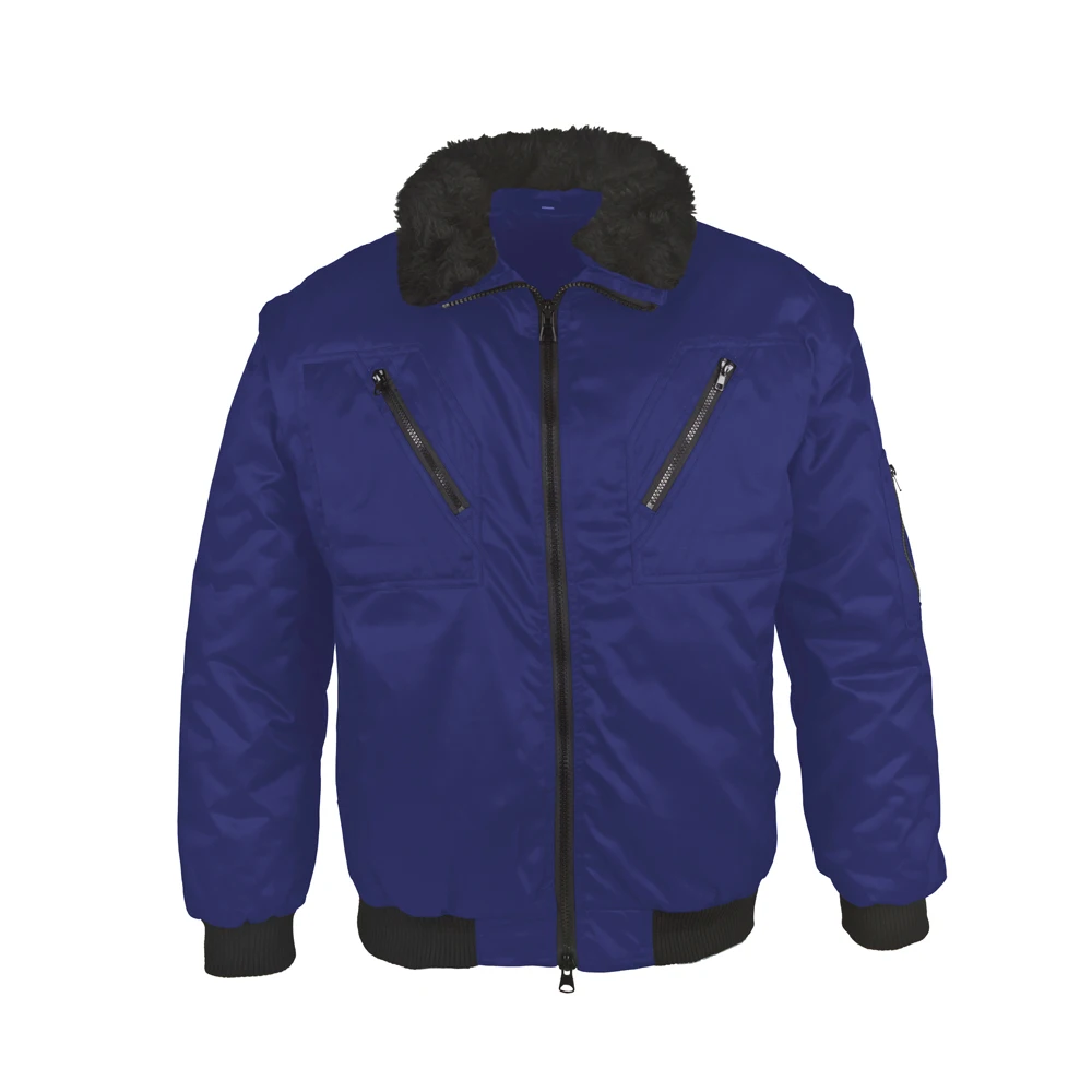 Customization Cheap winter workwear fur lining pilot coats red men 3in1 bomber jacket
