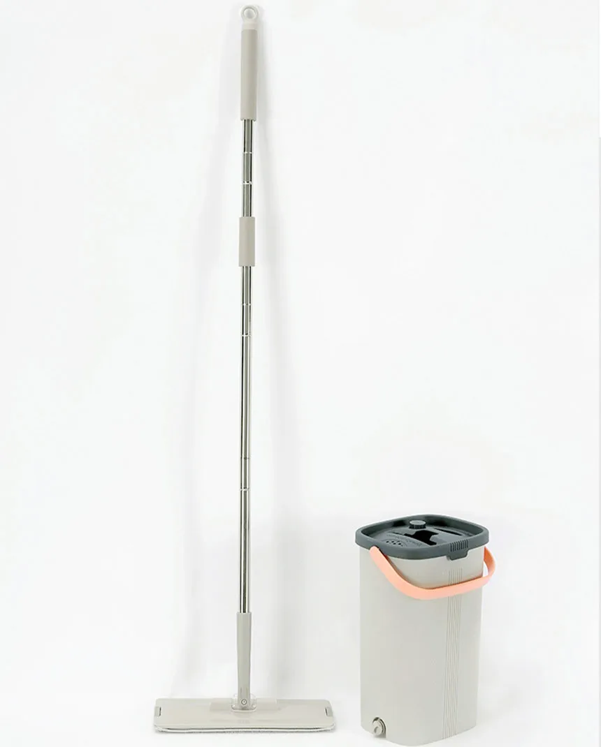 Lazy Mop Squeeze Smart Mop Microfiber Cleaning Mop With Wash / Dry Bucket