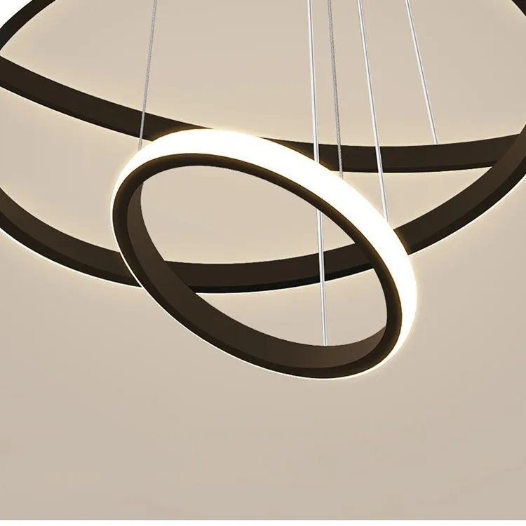Acrylic Modern Aluminum Profile Circles Ceiling Lamp Led Circle Rings Acrylic Modern Led Ceiling lights for Office