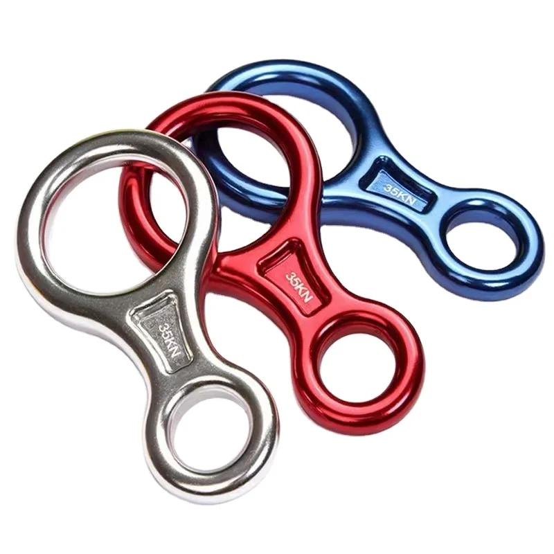 Cheap price lightweight 35KN Figure eight  Aluminum Alloy Rescue figure 8 Climbing gear belay device 8th descender figure