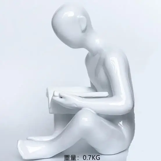 Nordic Creative Character Man Reading Book Ends for Shelves, Book Support, Book Stopper