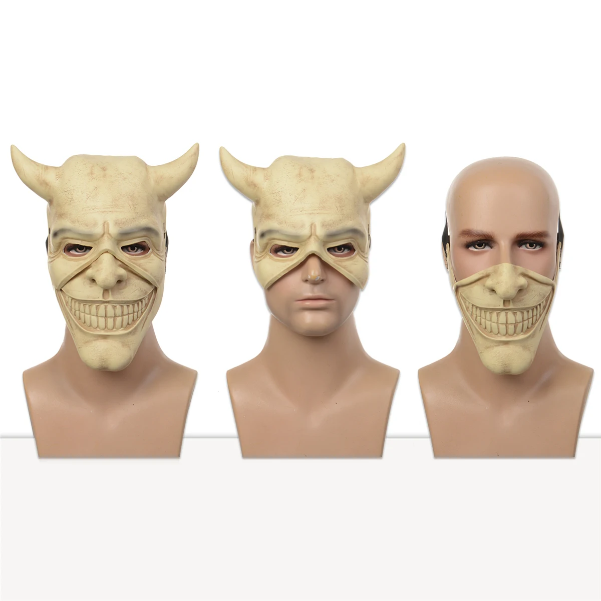 2022 Thriller Movie The Black Phone Cosplay Latex Mask Halloween Party Horror Grabber Mask Black Phone Mask