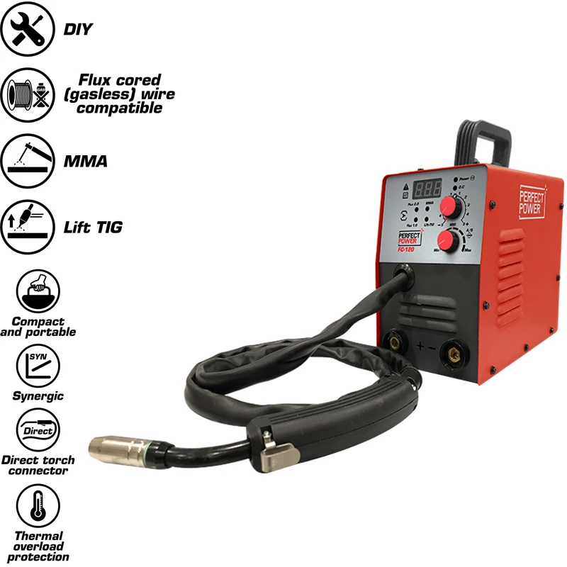 MIG Welding Machine without Gas 120A Automatic Feed Flux Core Wire No Gas MIG Welder for Home Use Electric Welders