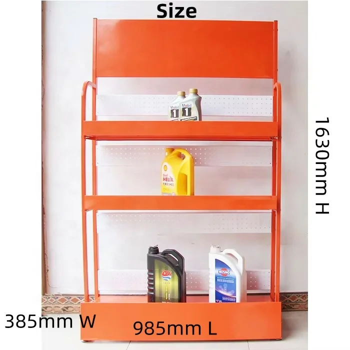Large Capacity Showroom Store Car Spare Parts Motorcycle Helmet Accessories Engine Oil Lubricant Metal Display Rack Stand