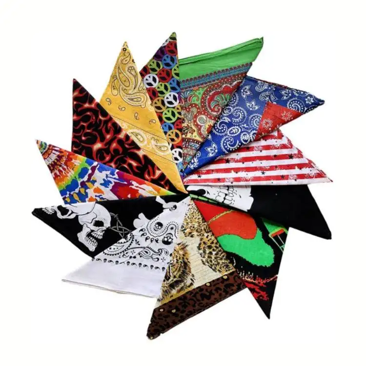 Custom bandana double sided printed square bandana 100% cotton customized bandana scarf