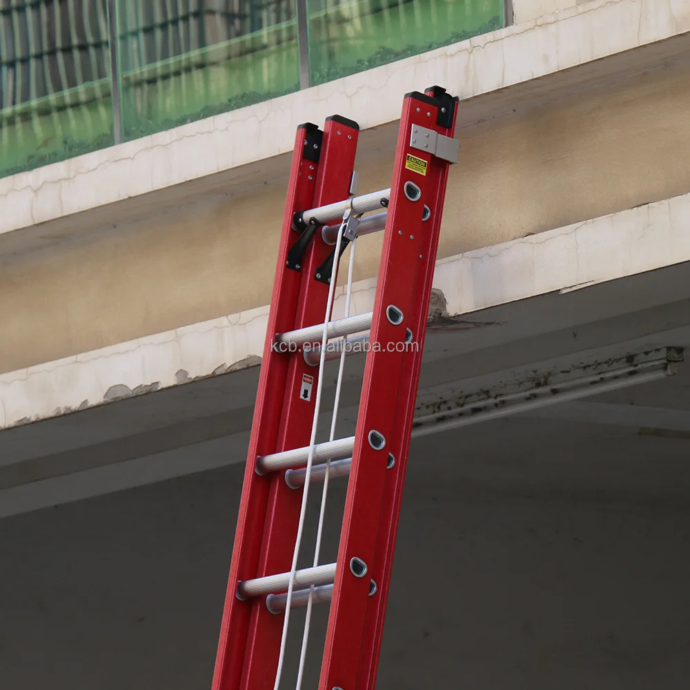 Glass fiber reinforced plastic insulated telescopic ladder straight aerial ladder pull fire protection fireman ladder