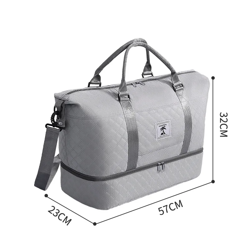 Unisex Lightweight Oxford Weekender Bag with Shoe Compartment Waterproof Large Capacity Fitness Duffle Backpack for Travel
