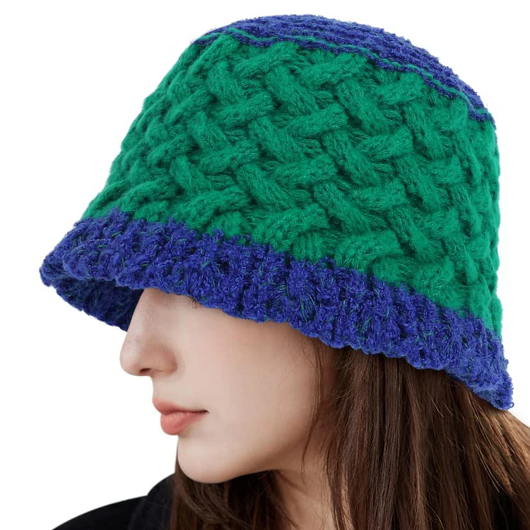Fashional Design Round Brim Crochet Knit Floral Winter Fisherman Hat Custom Crochet Bucket Hat