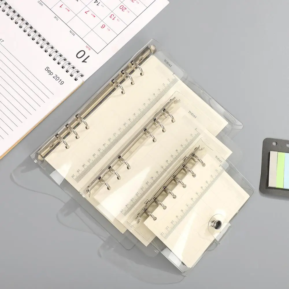 Прозрачная папка с вкладышами, свободный ремешок с внутренним сердечником, для записей A6, A7, блокнот, журнал a5, планировщик, офисные принадлежности