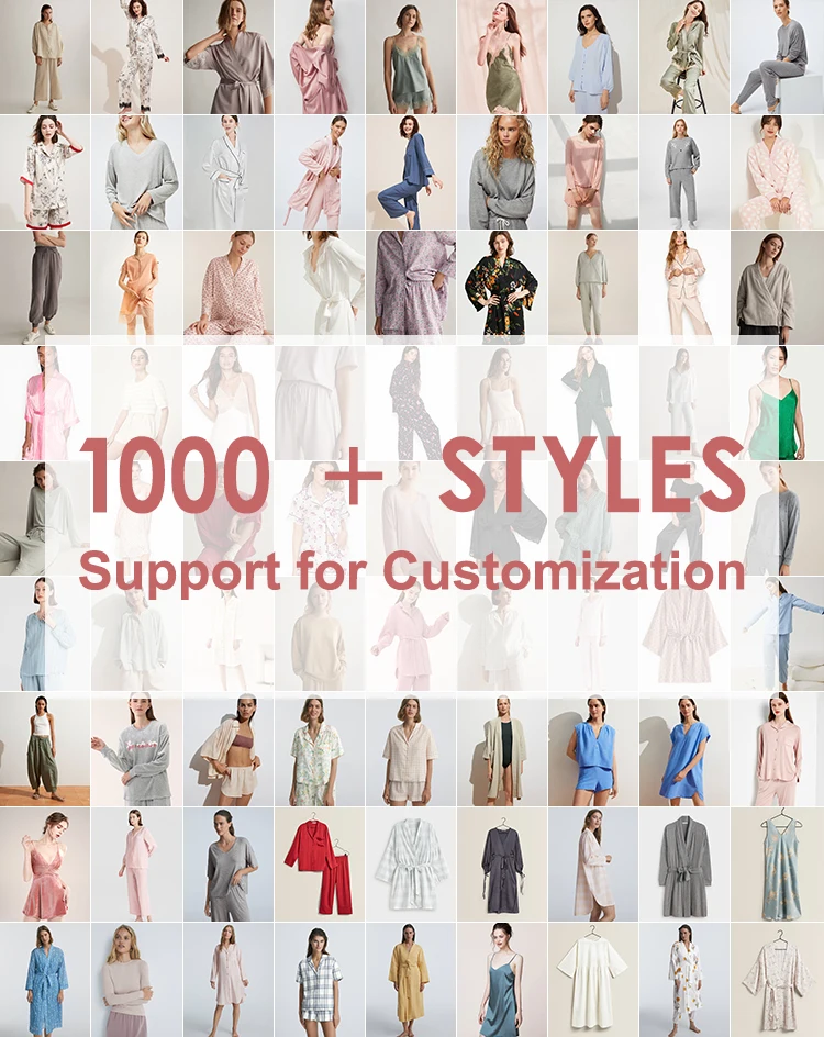 Customized  Crepe Muslin Cotton Daily Life Women Kimono Robe Lounge Set