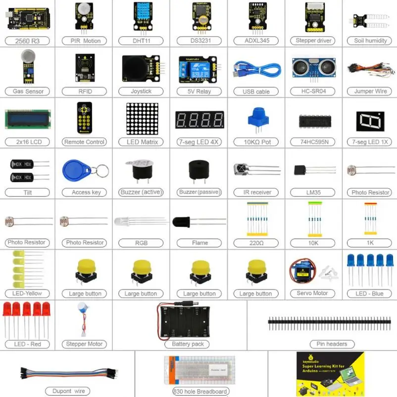  Новый супер Обучающий набор keyestudio для Arduino 2560