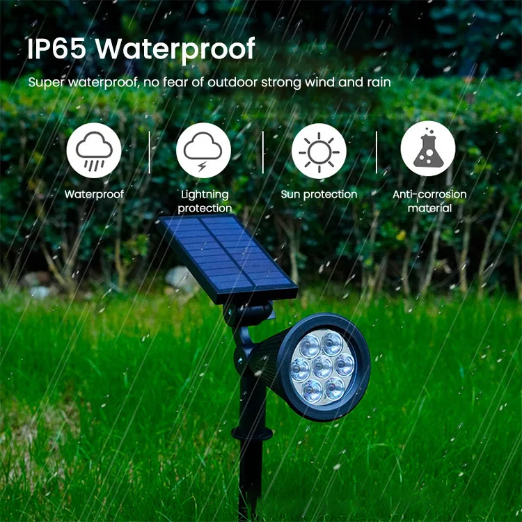 waterproof luminaria solar ip65 led solares street pathway garden light PIR motion sensor multi mode external wall lights