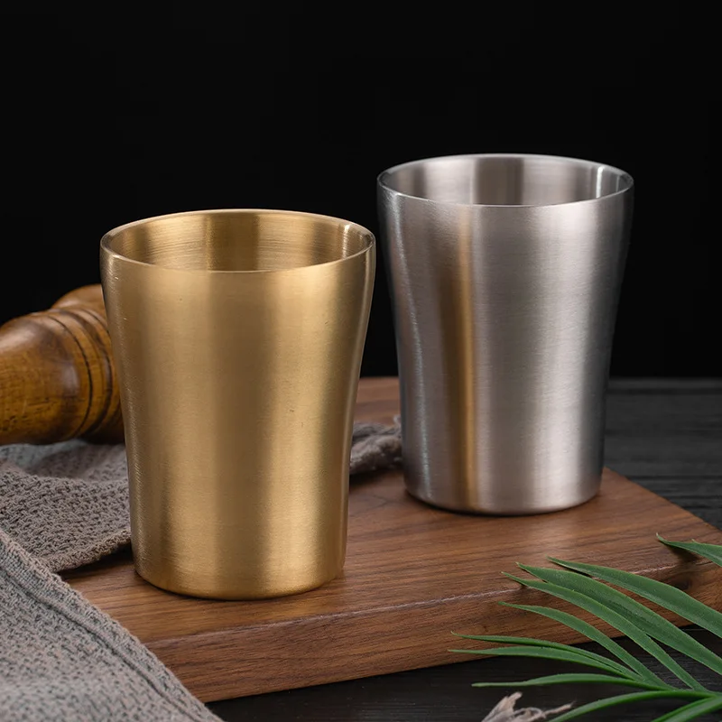 Mug gold metal sublimation custom korean tea water stainless steel double wall coffee cup